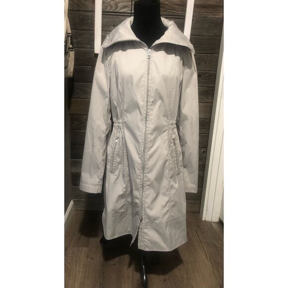 Cole Haan light taupe long women's trench coat size medium - Picture 1 of 9